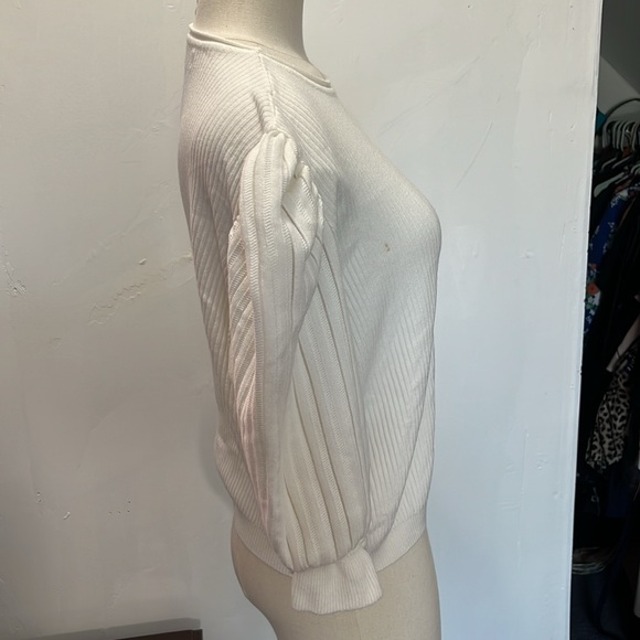Maria pavan white sweater size g puff sleeve - Picture 5 of 12
